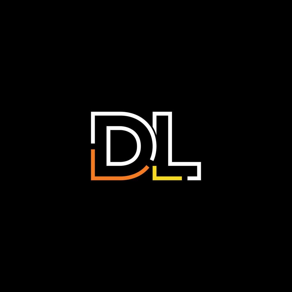 Abstract letter DL logo design with line connection for technology and digital business company. vector