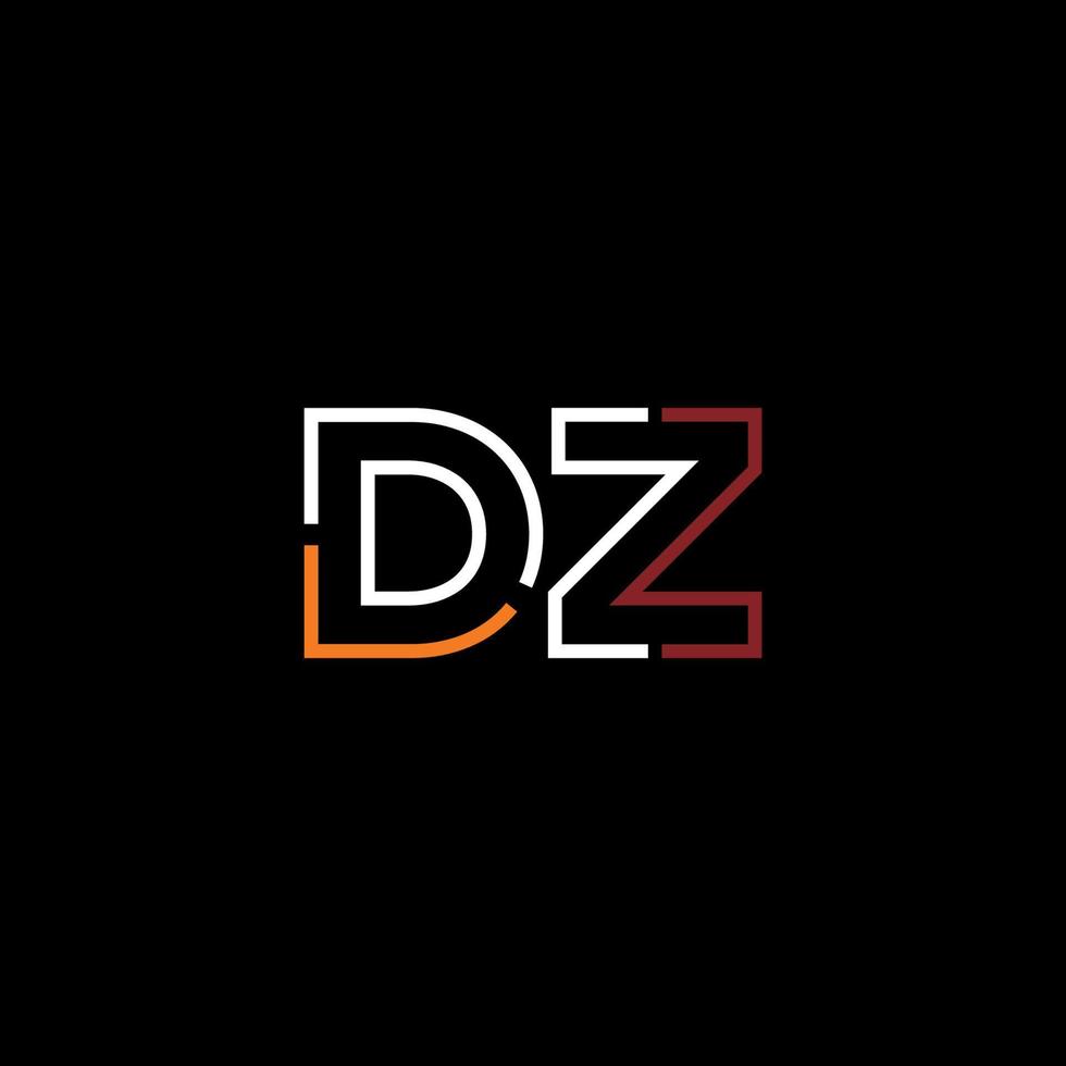 resumen letra dz logo diseño con línea conexión para tecnología y digital negocio compañía. vector