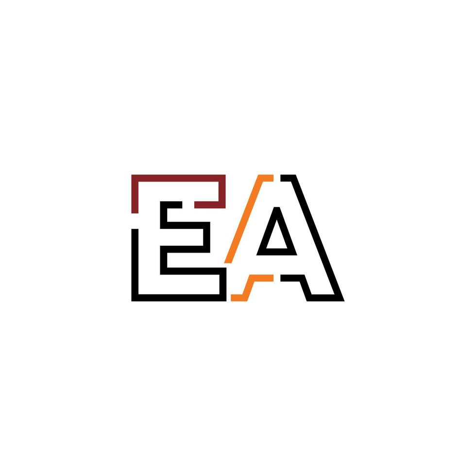 Abstract letter EA logo design with line connection for technology and digital business company. vector