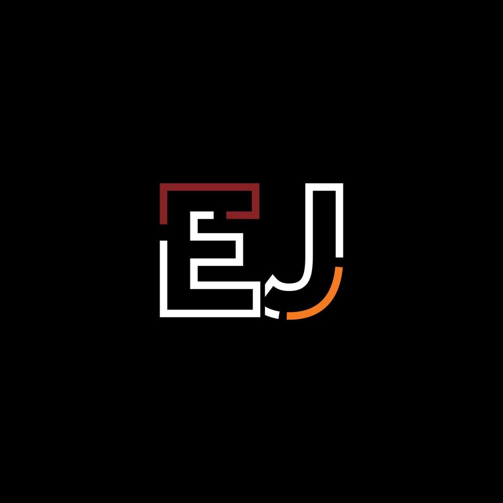 resumen letra ej logo diseño con línea conexión para tecnología y digital negocio compañía. vector