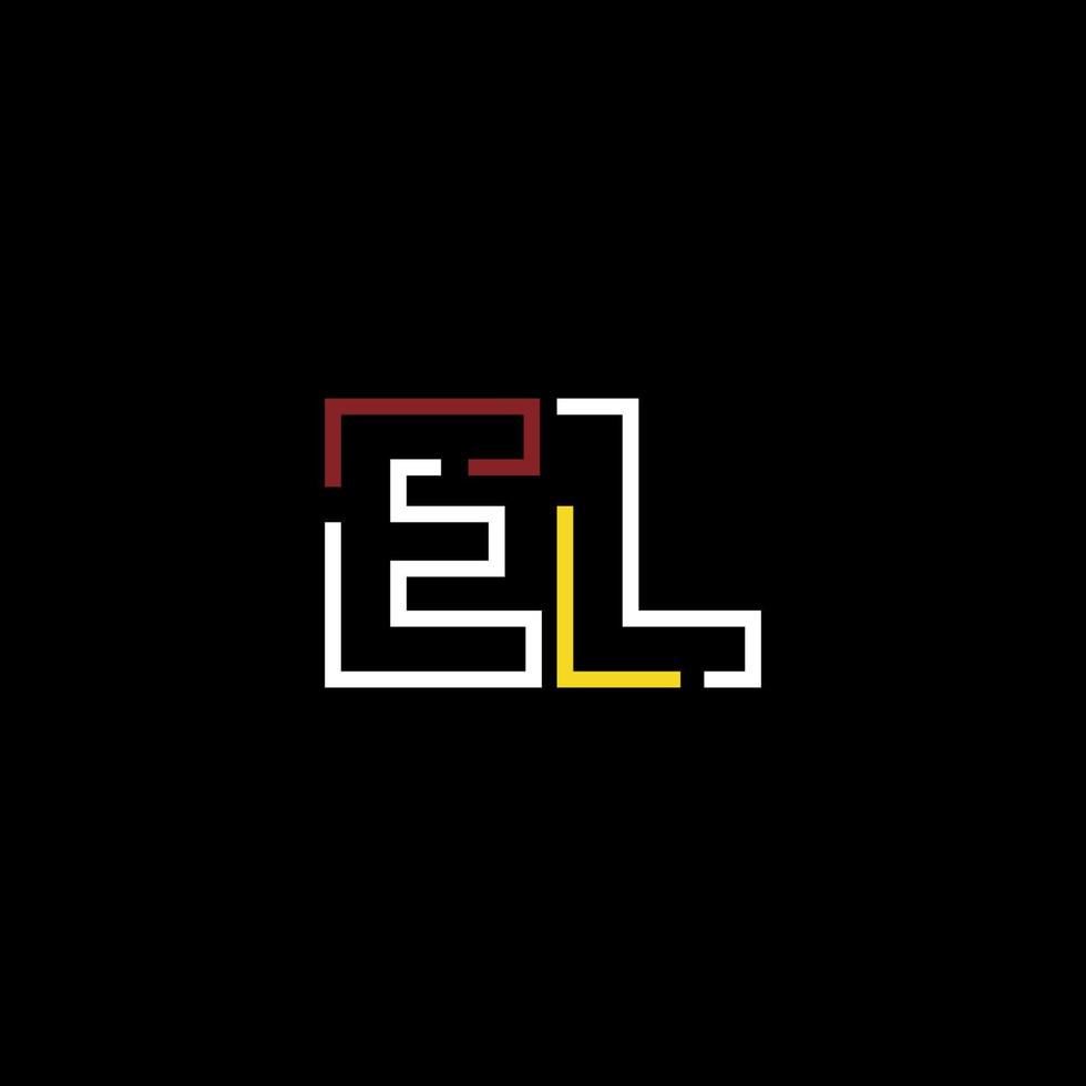 Abstract letter EL logo design with line connection for technology and digital business company. vector
