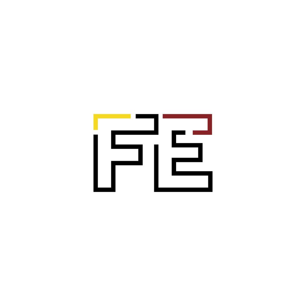 resumen letra fe logo diseño con línea conexión para tecnología y digital negocio compañía. vector