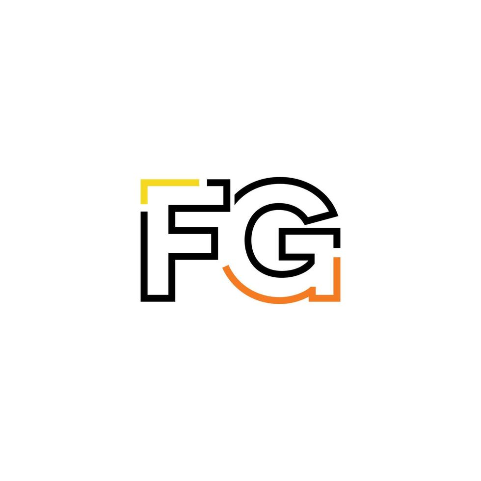 Abstract letter FG logo design with line connection for technology and digital business company. vector