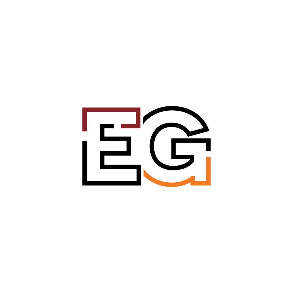 Abstract letter EG logo design with line connection for technology and digital business company. vector