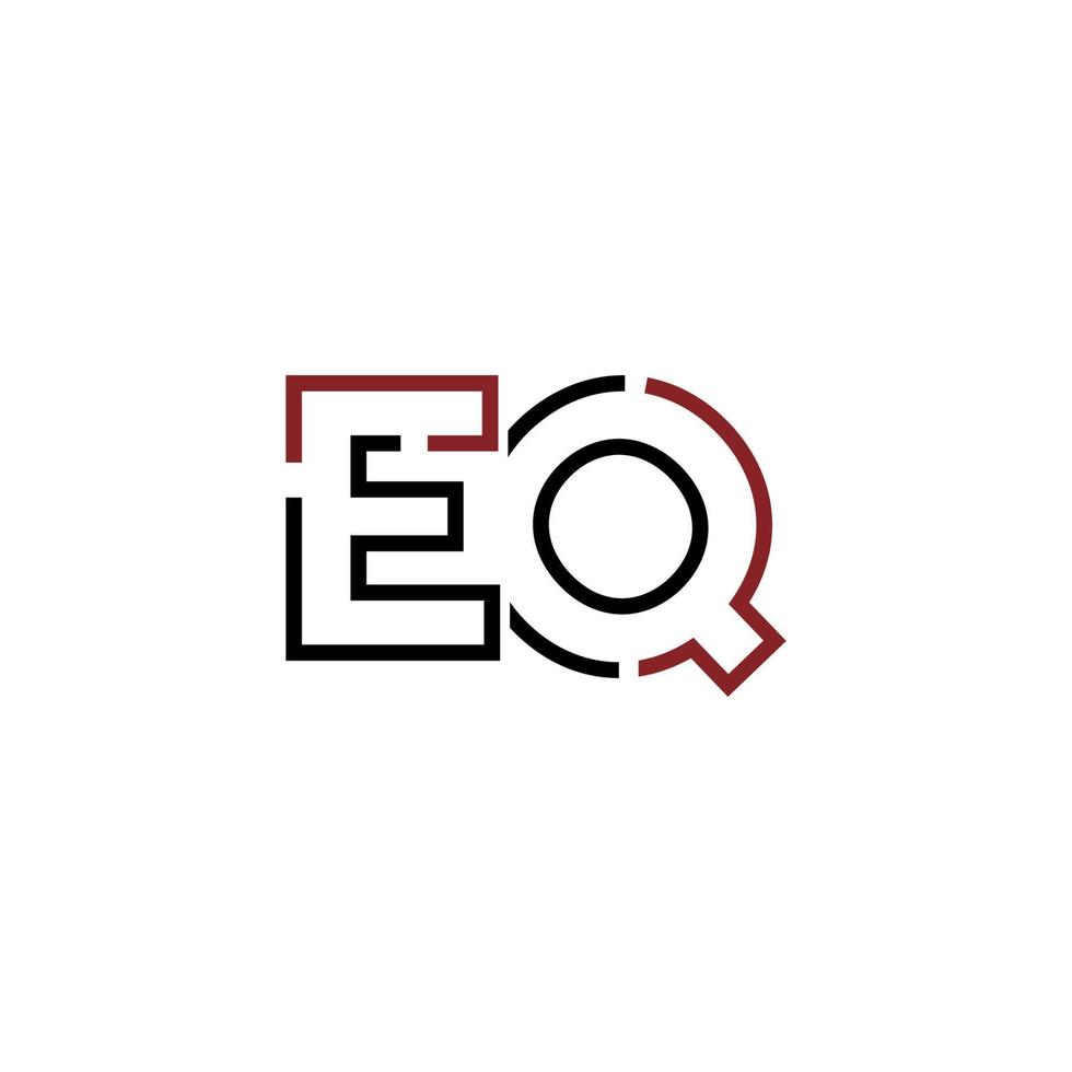 Abstract letter EQ logo design with line connection for technology and digital business company. vector