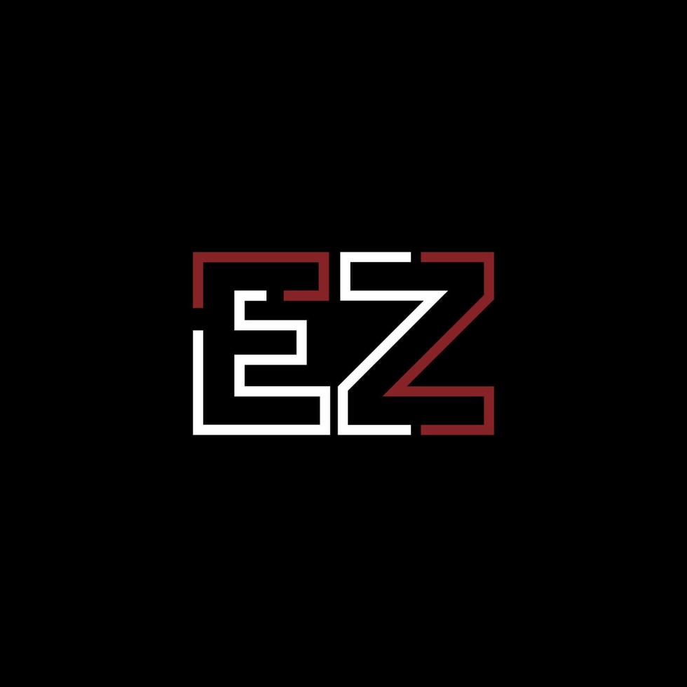 Abstract letter EZ logo design with line connection for technology and digital business company. vector