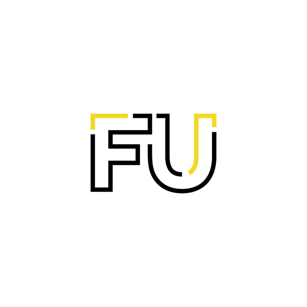 resumen letra fu logo diseño con línea conexión para tecnología y digital negocio compañía. vector