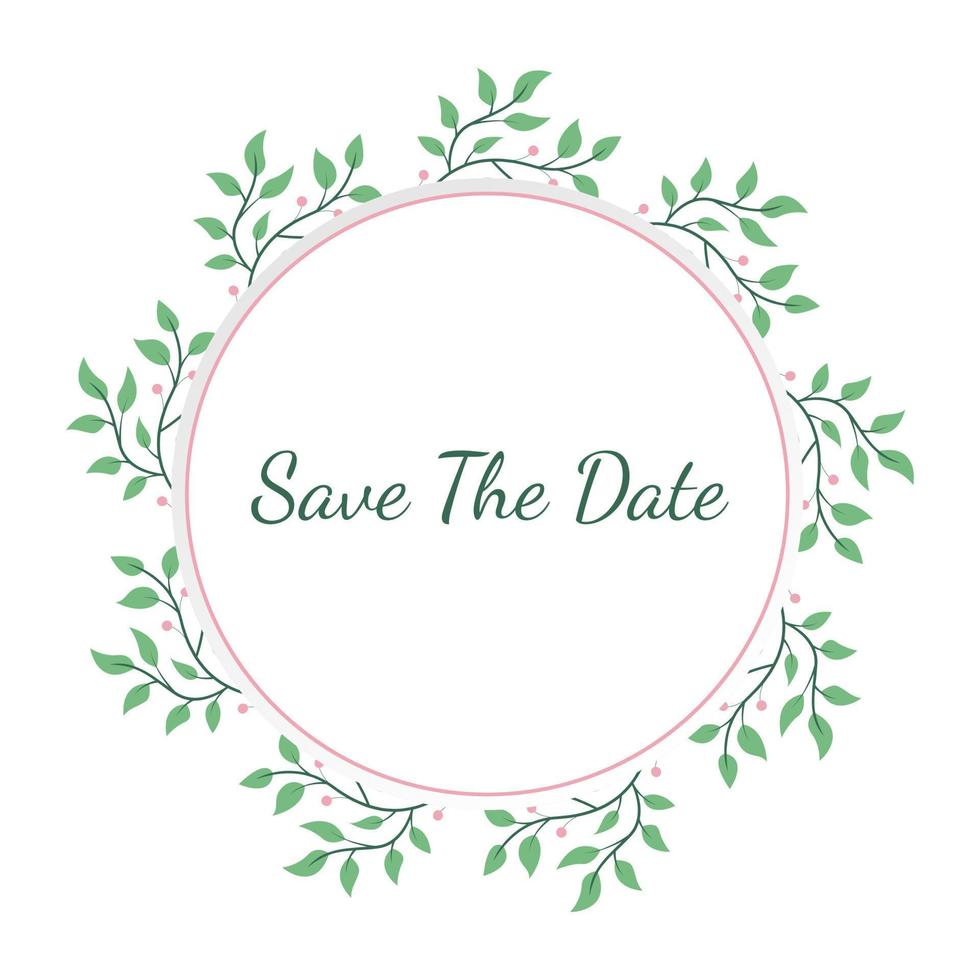Decorative save the date floral wreath illustration vector