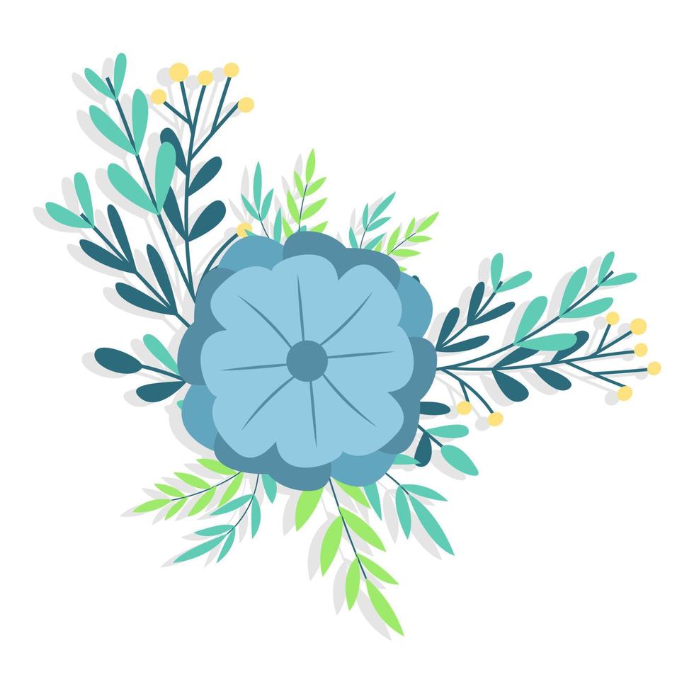 Flat floral arrangement illustration, it fits for wedding invitation template element vector