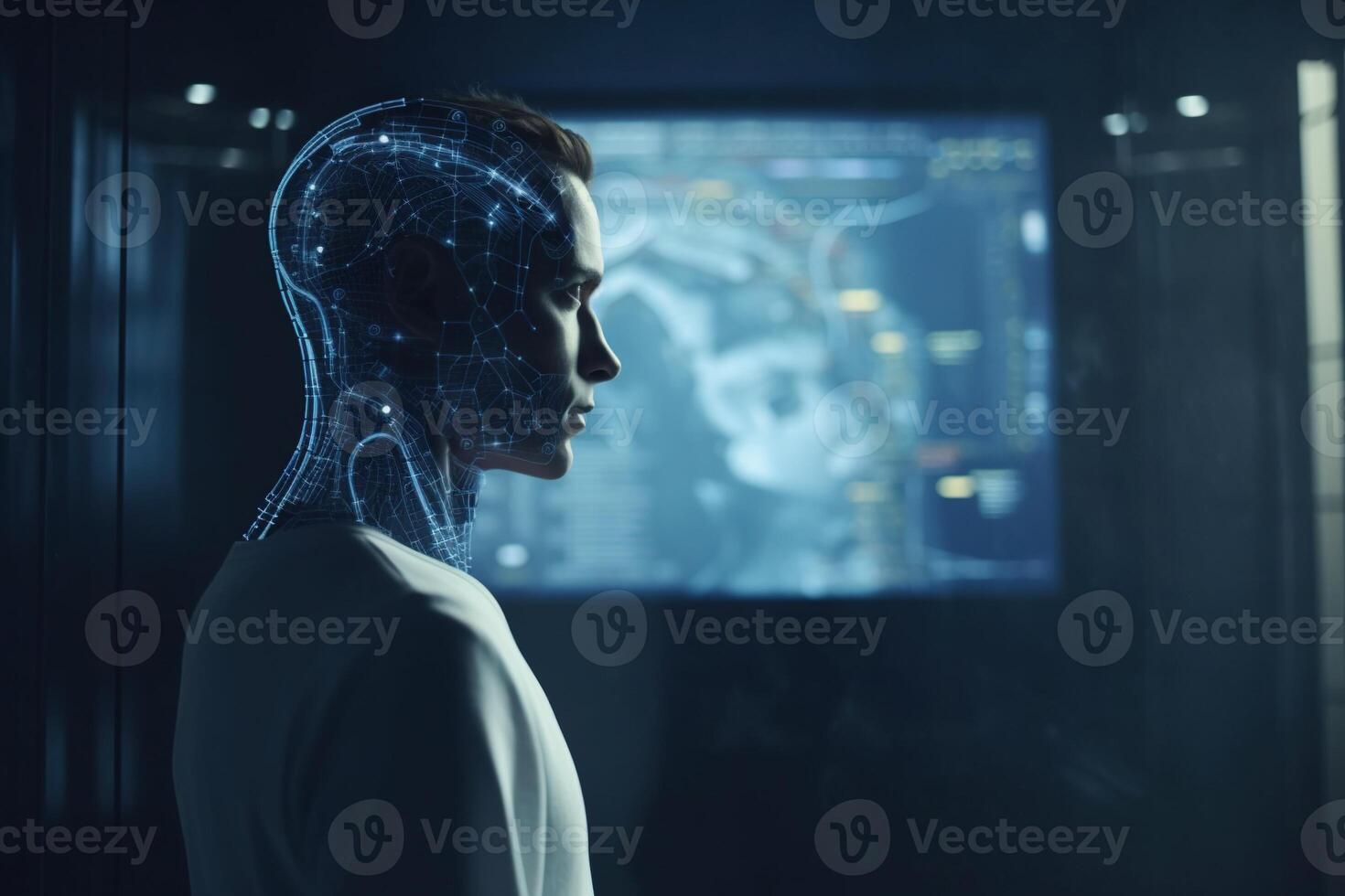 AI Artificial or machine intelligence concept. photo