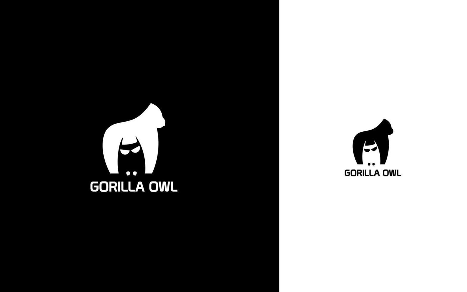 gorila y búho logo vector
