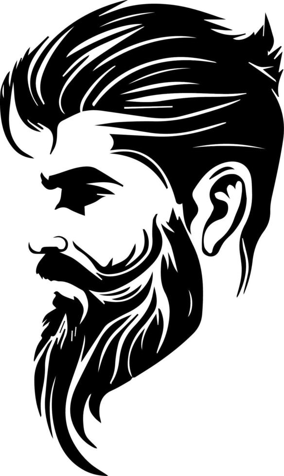 Black bearded man vector logo graphic illustration