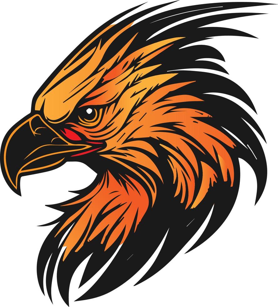 águila cabeza e-sport logo símbolo ilustración vector