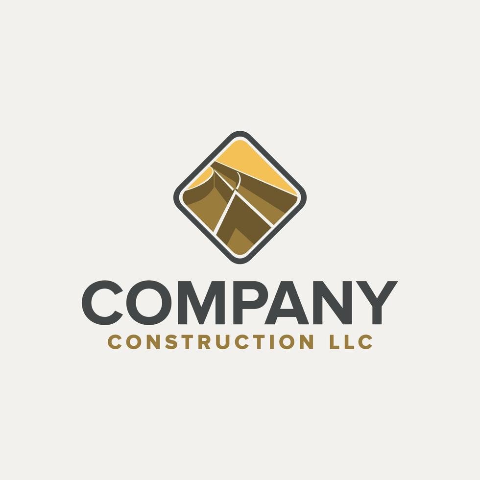 unique rail logo contruction company vector