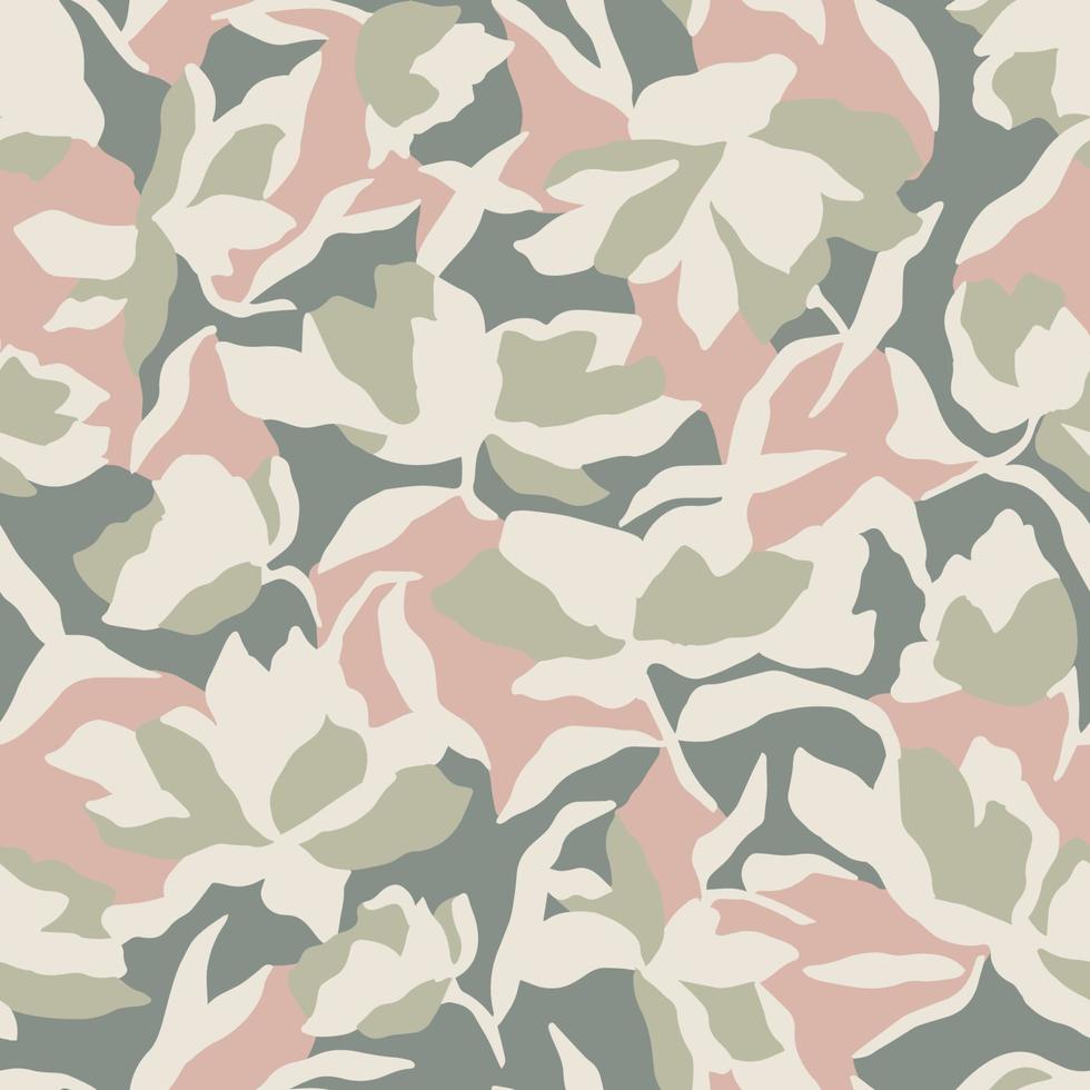 Vector flower layers illustration seamless repeat pattern