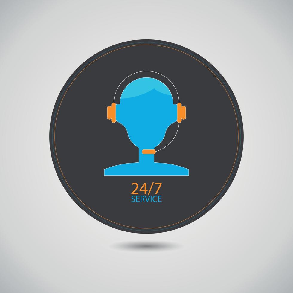 24-7 Customer Service Symbol vector