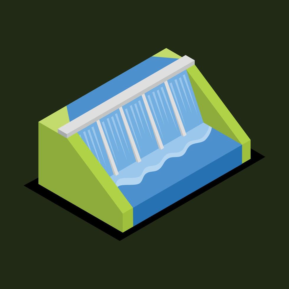 3D Vector Image Of A Water Power Plant