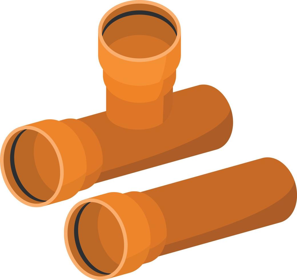 Vector Image Of Brown Plastic Pipes