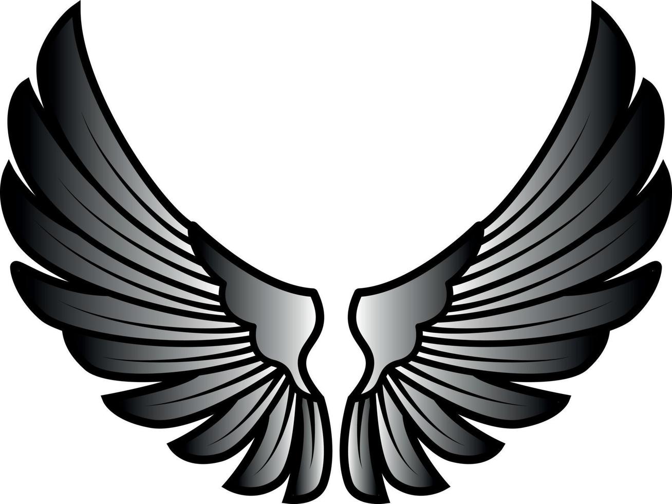 Vector Image Of Wings In Grey Color