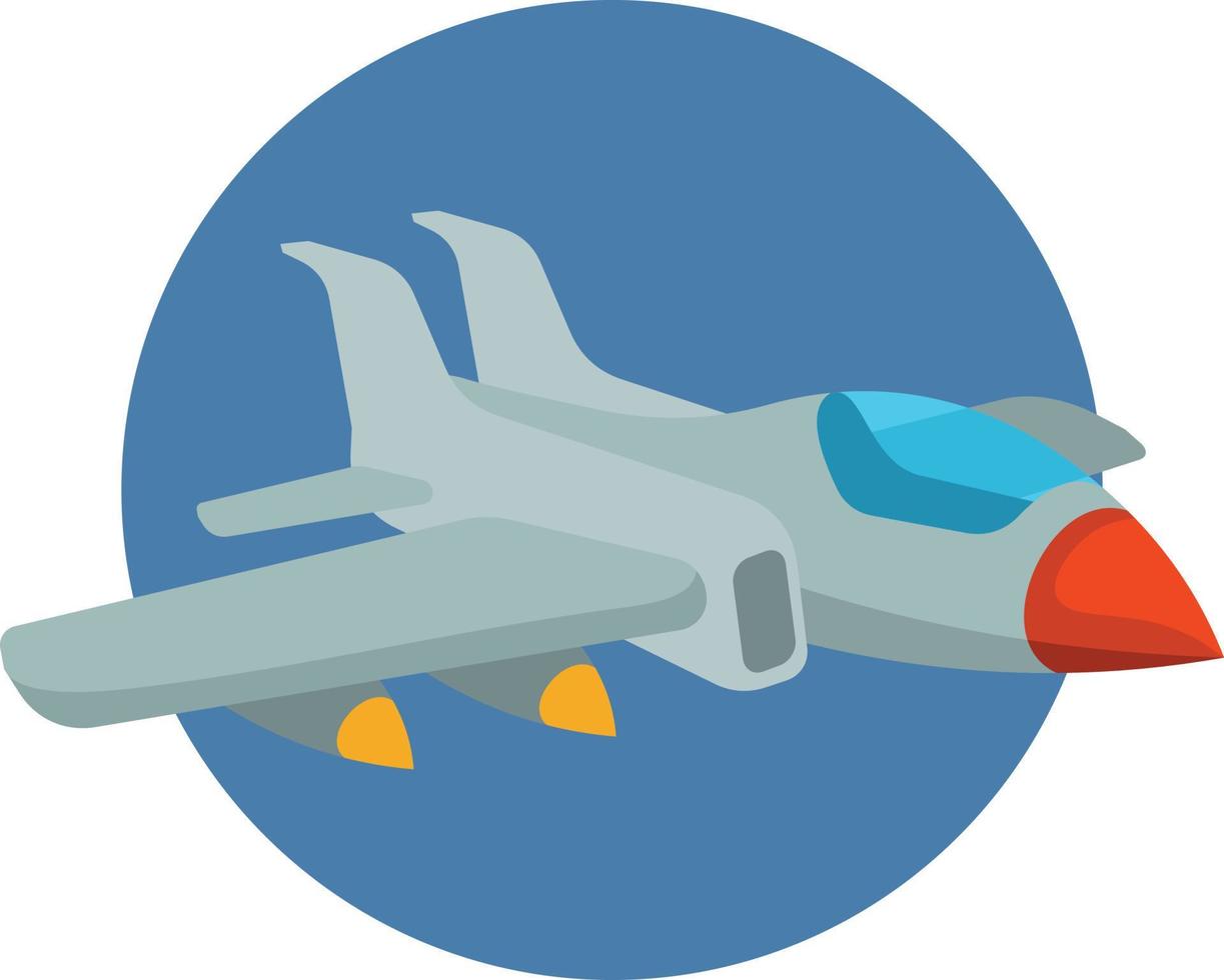 Fighter Jet In The Air, Vector Illustration