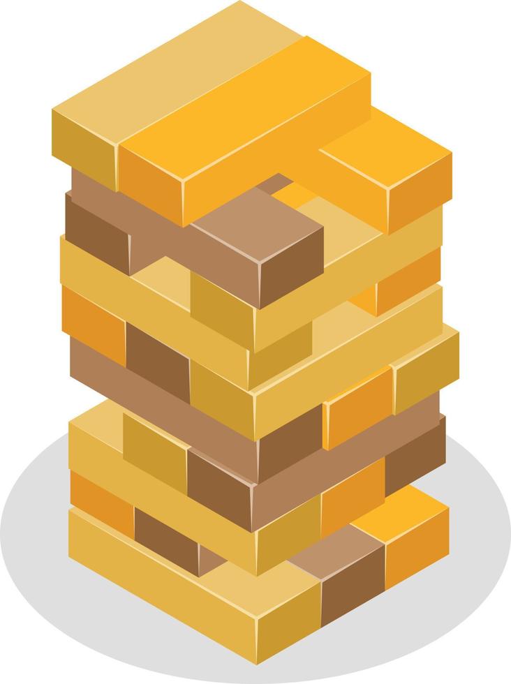 Vector Image Of A Tower Made Of Wooden Blocks