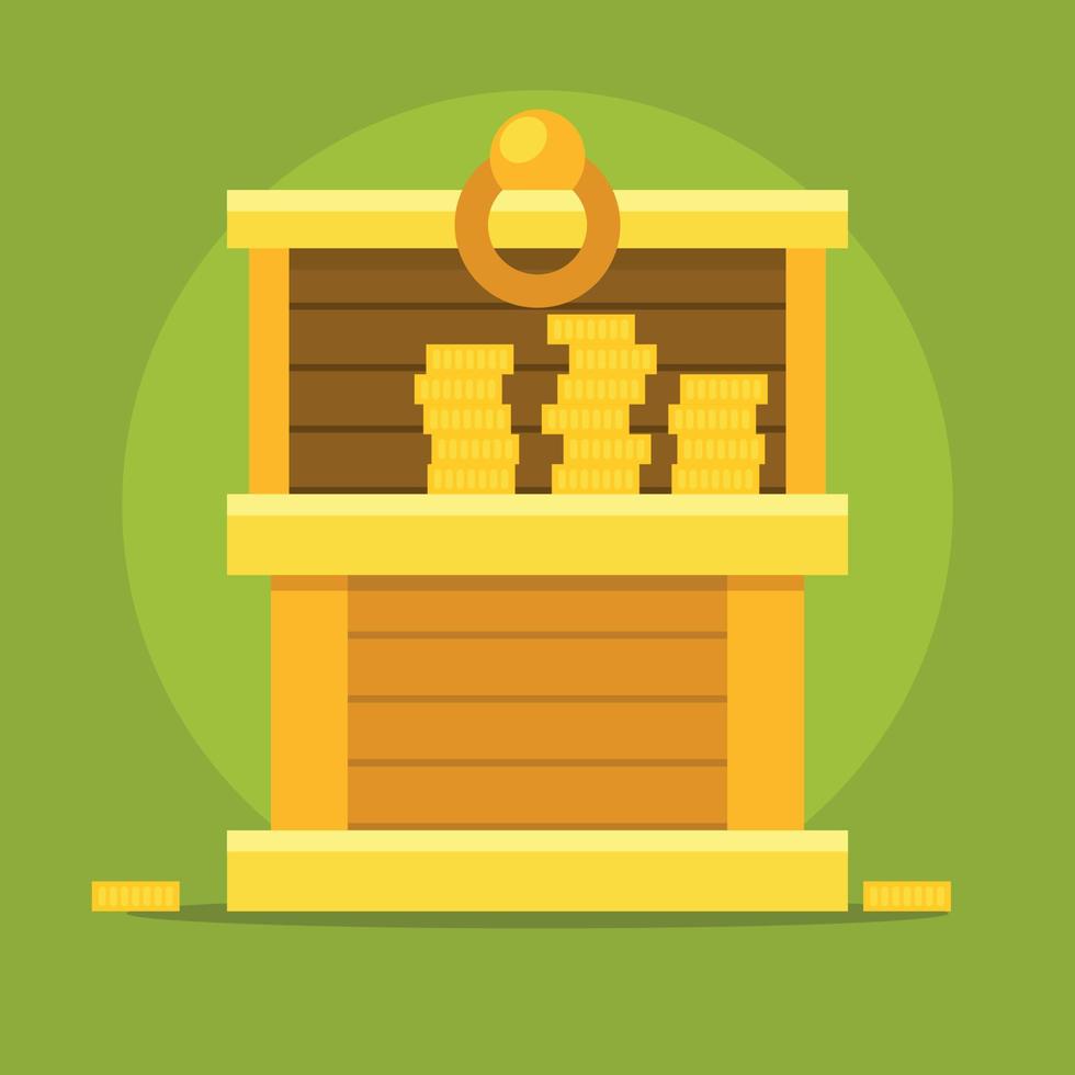 Vector Graphics Of A Treasure Chest Full Of Coins