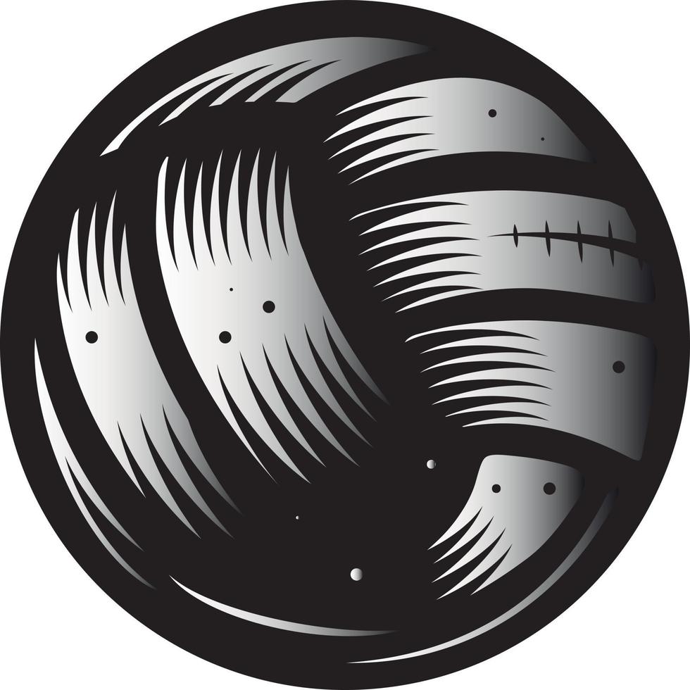 monocromo vector ilustración de un fútbol americano pelota