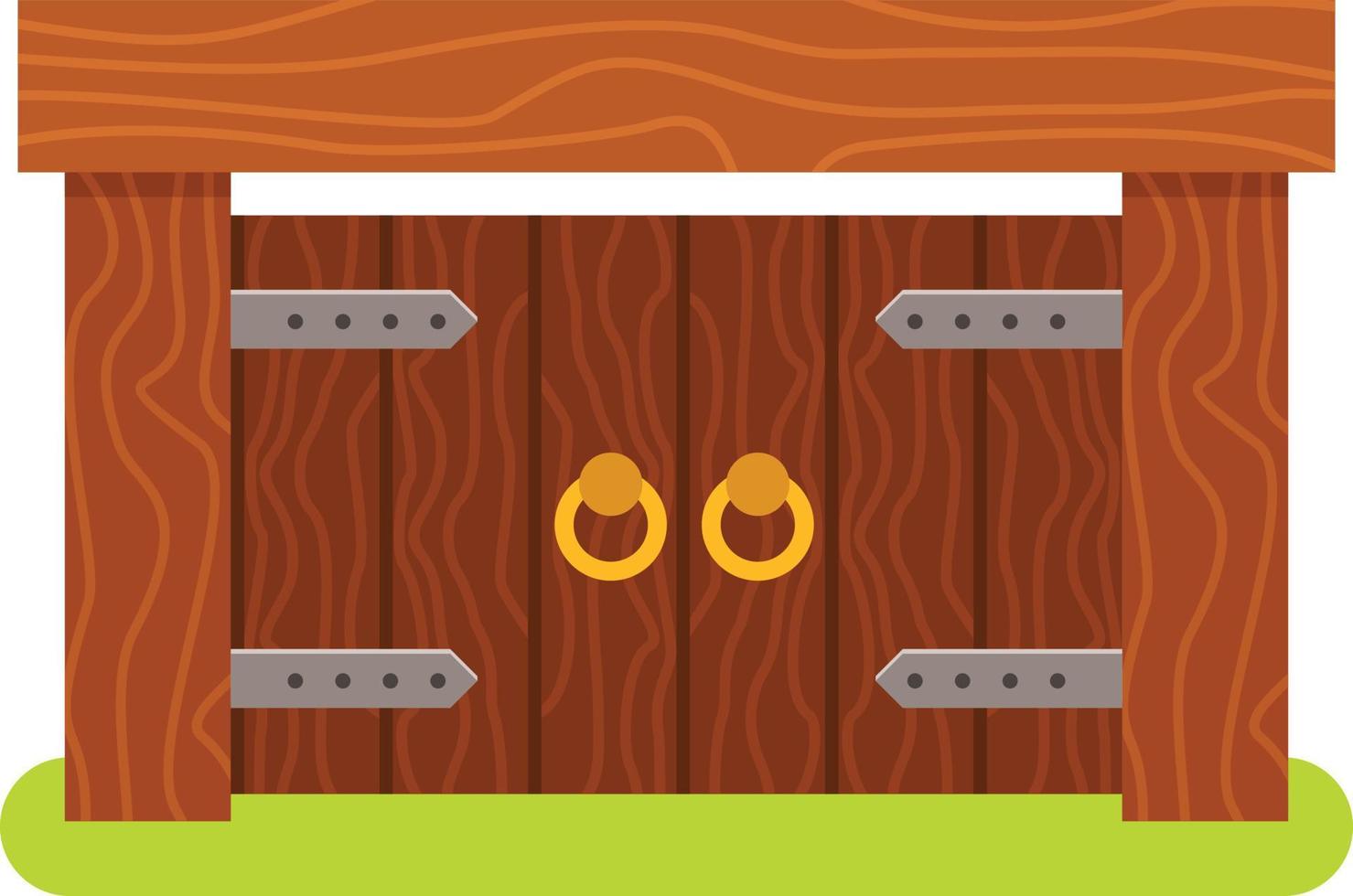 Vector Image Of Big Wooden Gate