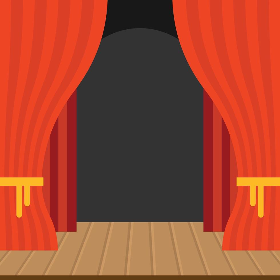 Vector Image Of A Stage With Red Curtains