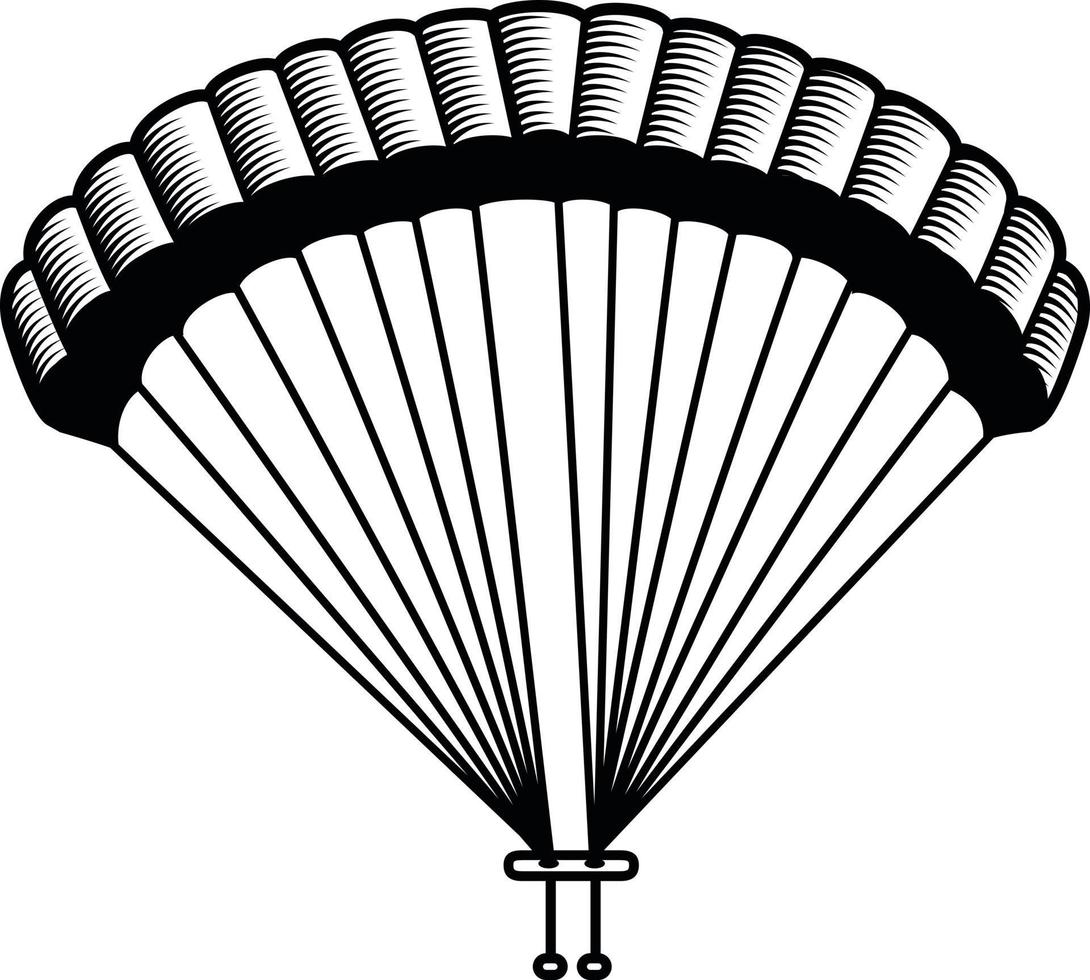 negro y blanco ilustración de un paracaídas vector