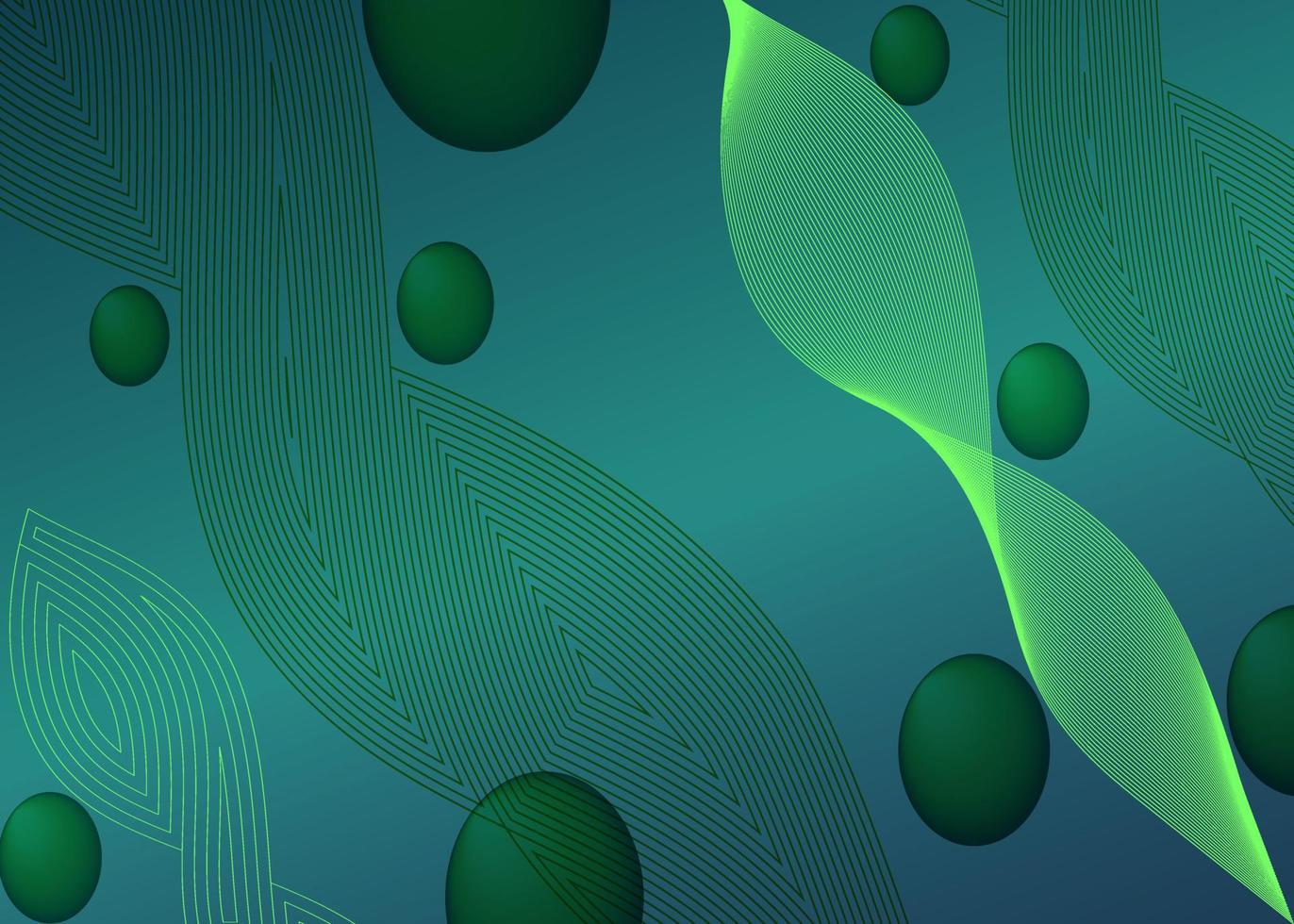 Abstract green color lines art background vector