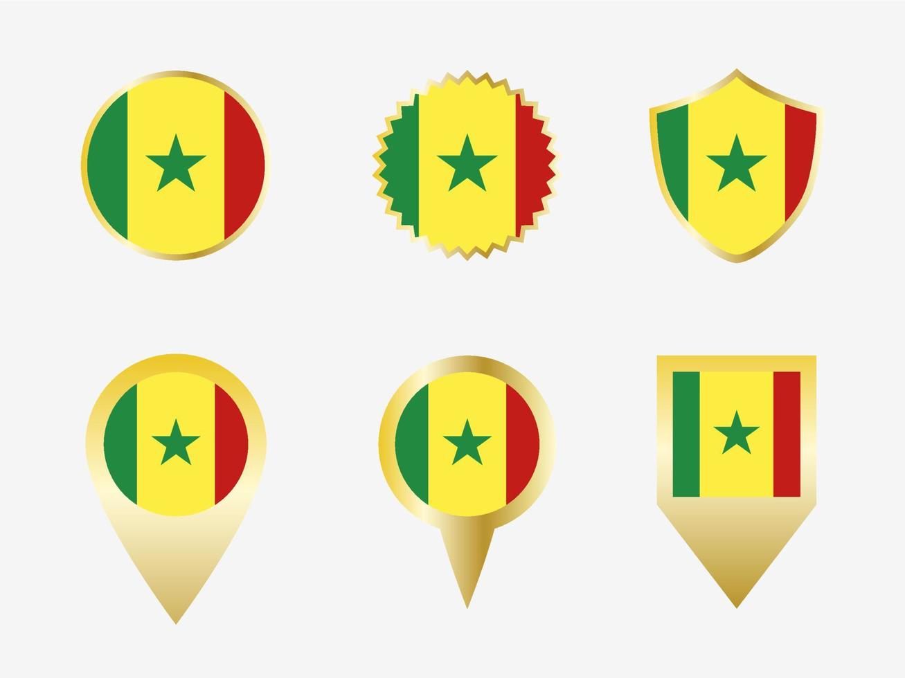 vector bandera conjunto de Senegal.