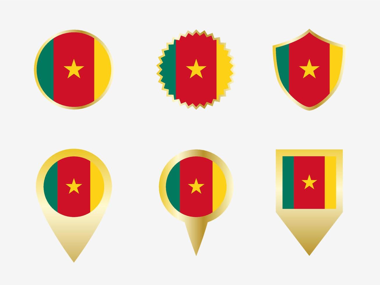 Vector flag set of Cameroon.