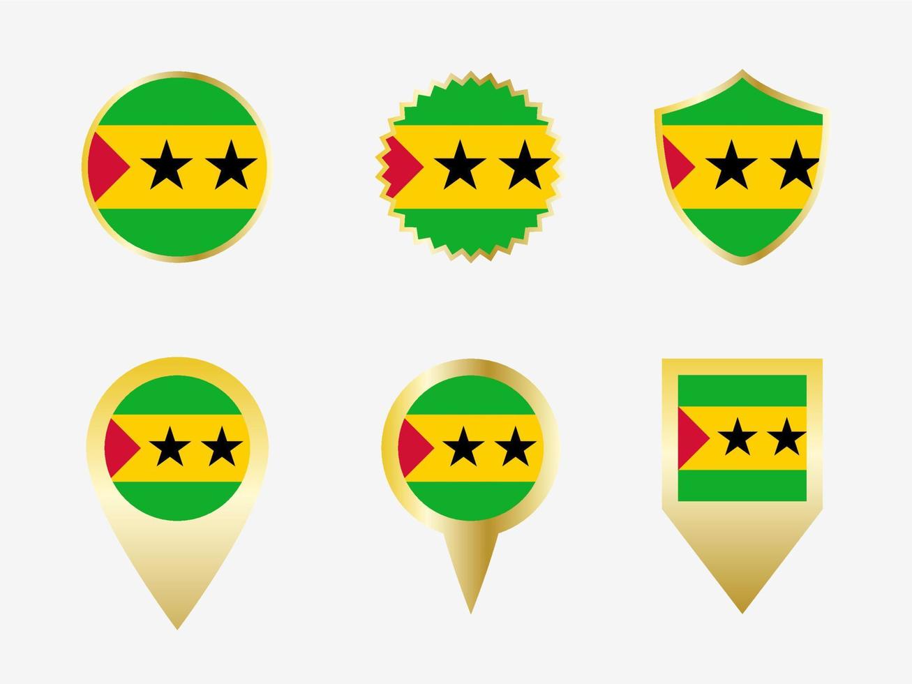 Vector flag set of Sao Tome and Principe.