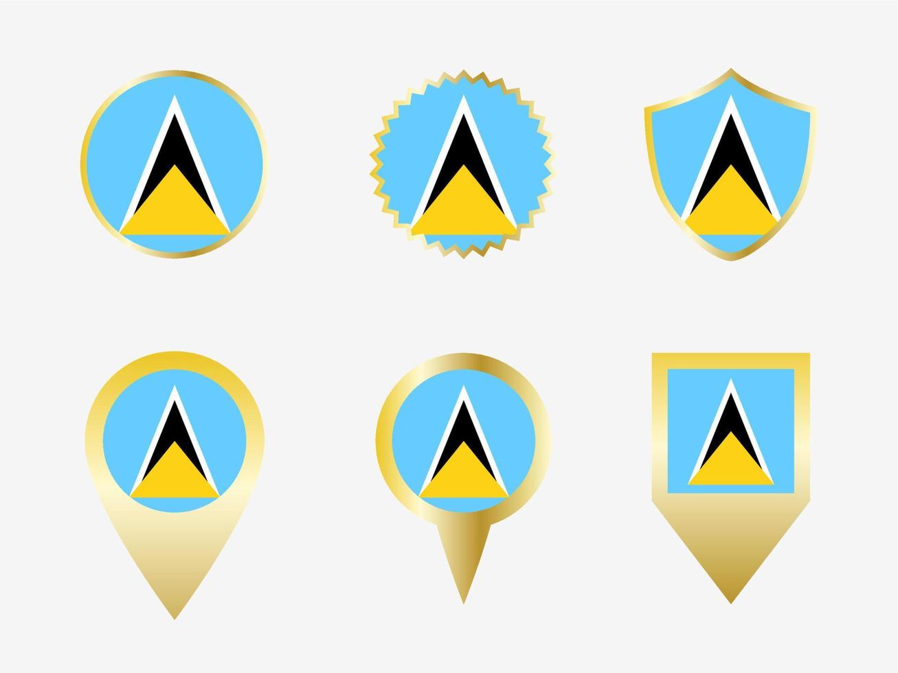 Vector flag set of Saint Lucia