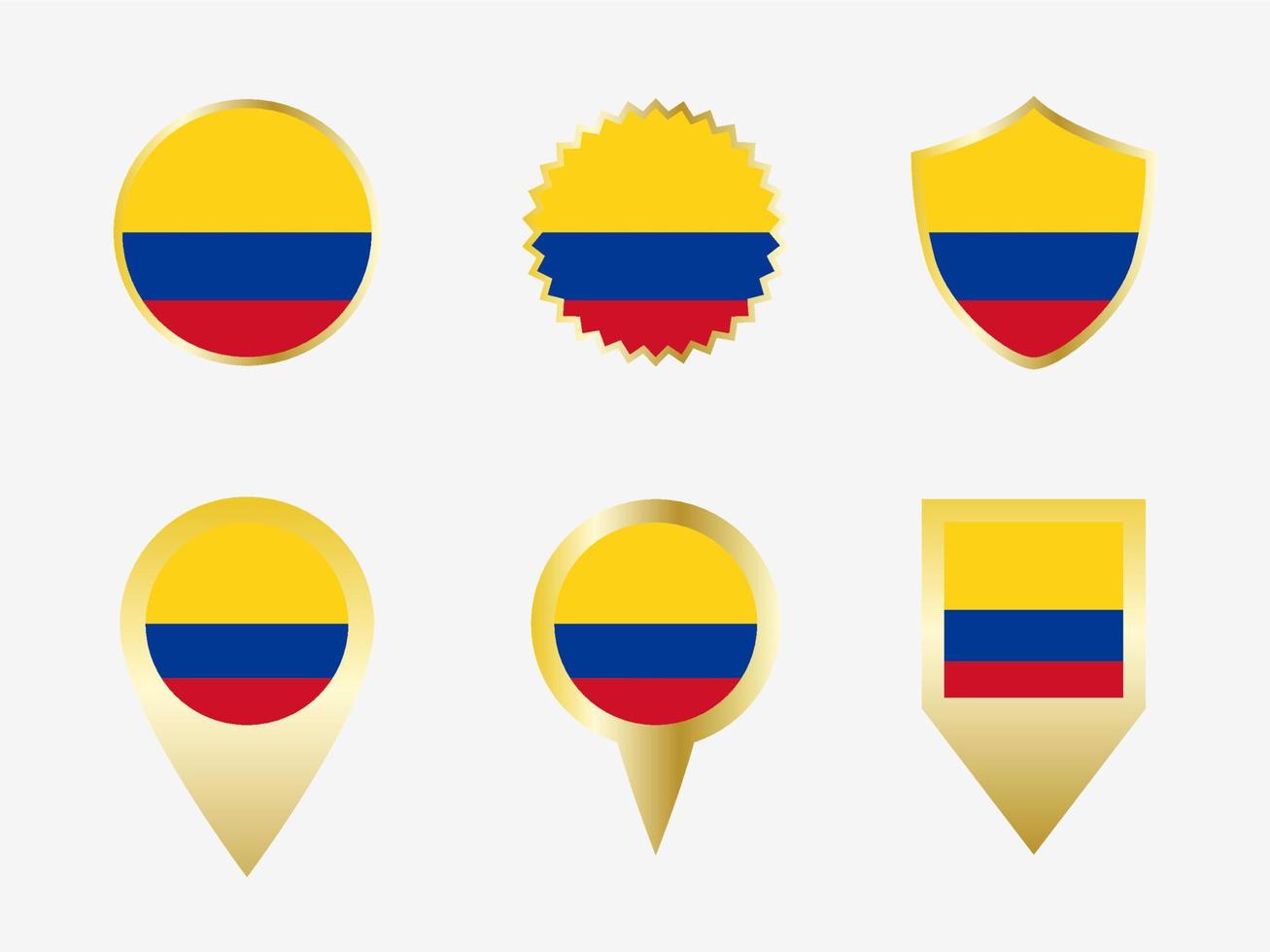 Vector flag set of Colombia