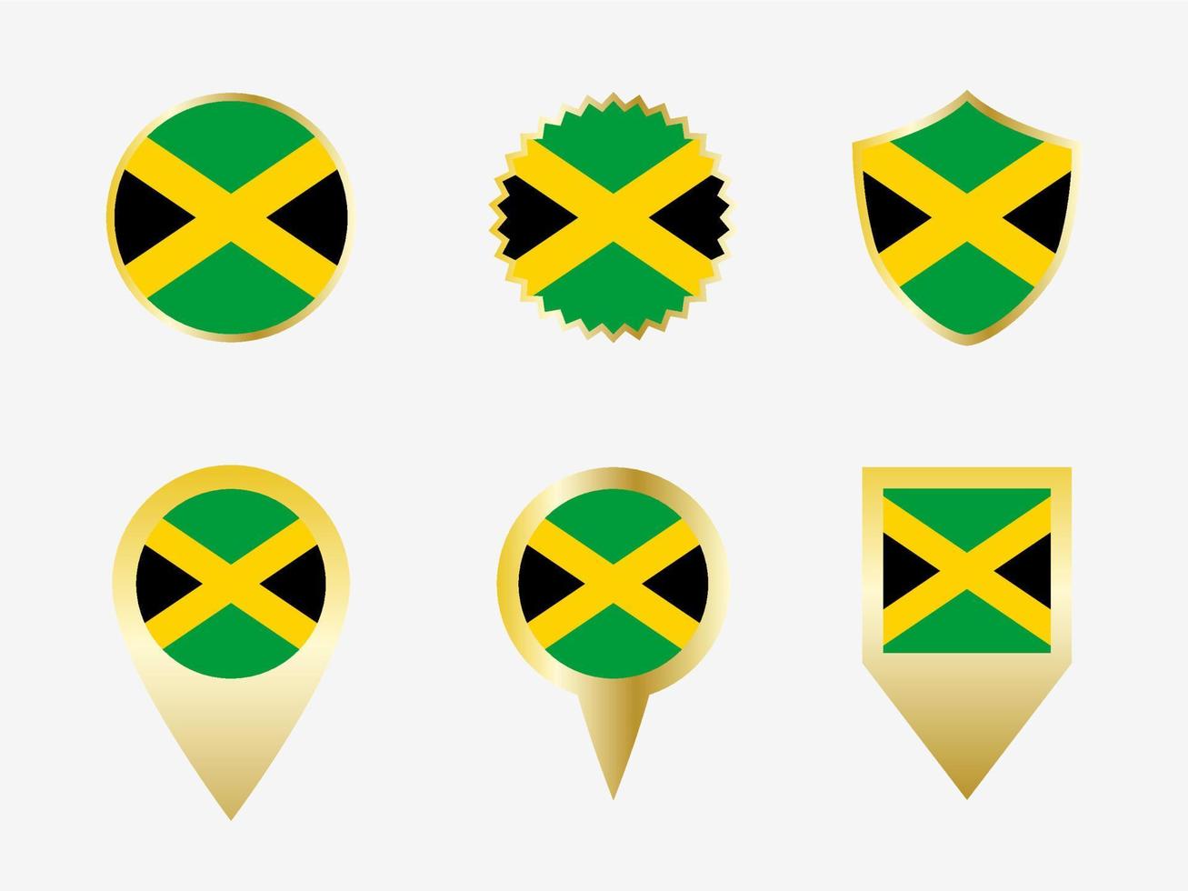 Vector flag set of Jamaica