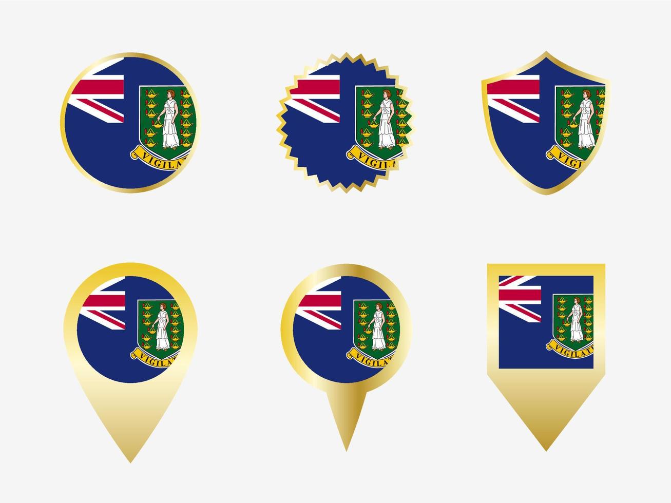 Vector flag set of British Virgin Islands