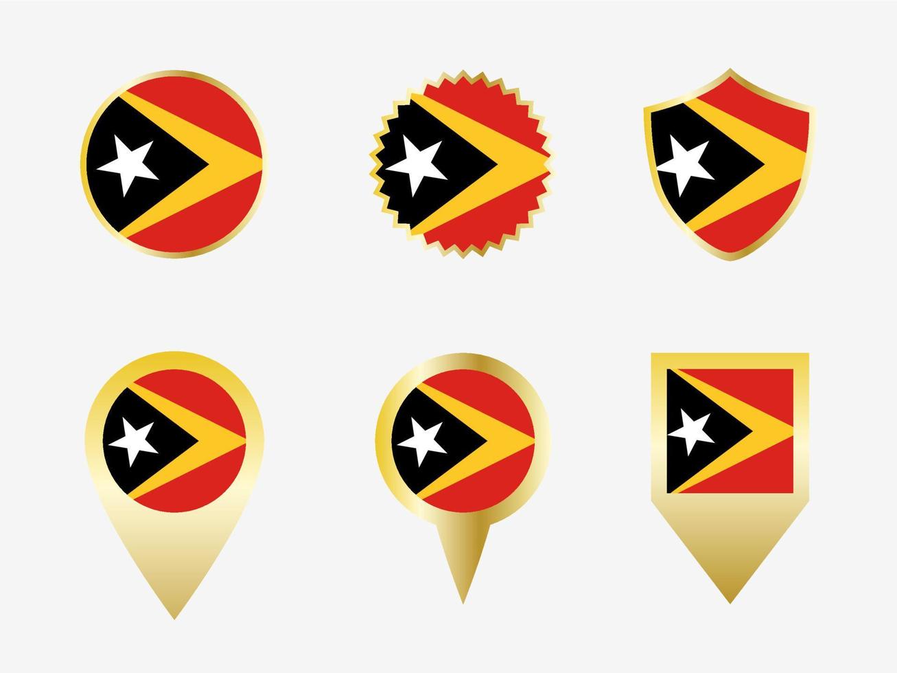 Vector flag set of East Timor