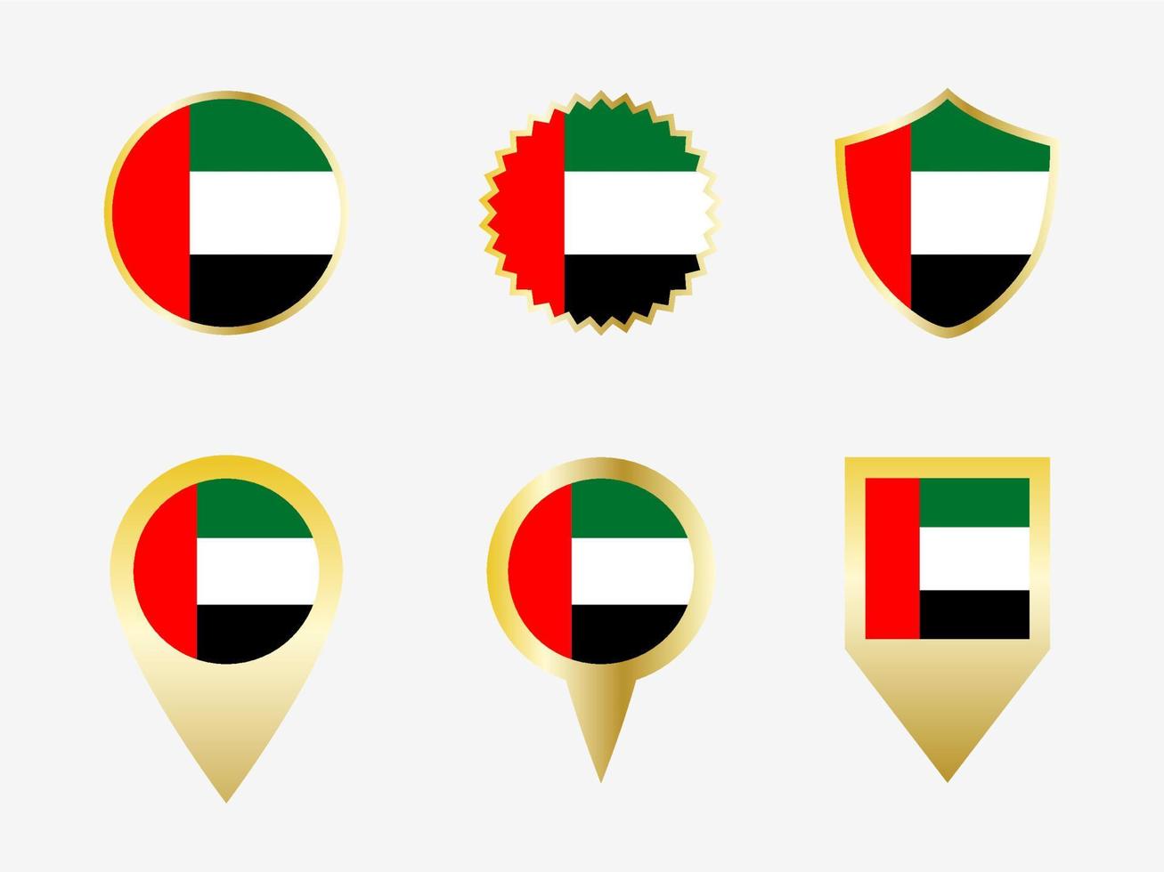 Vector flag set of United Arab Emirates