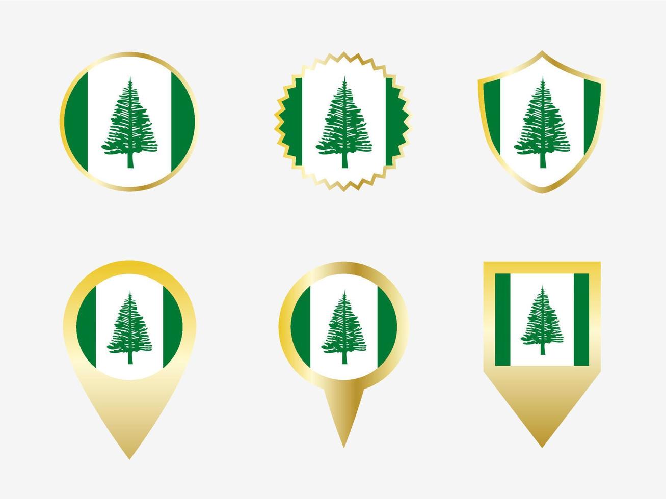 Vector flag set of Norfolk Island