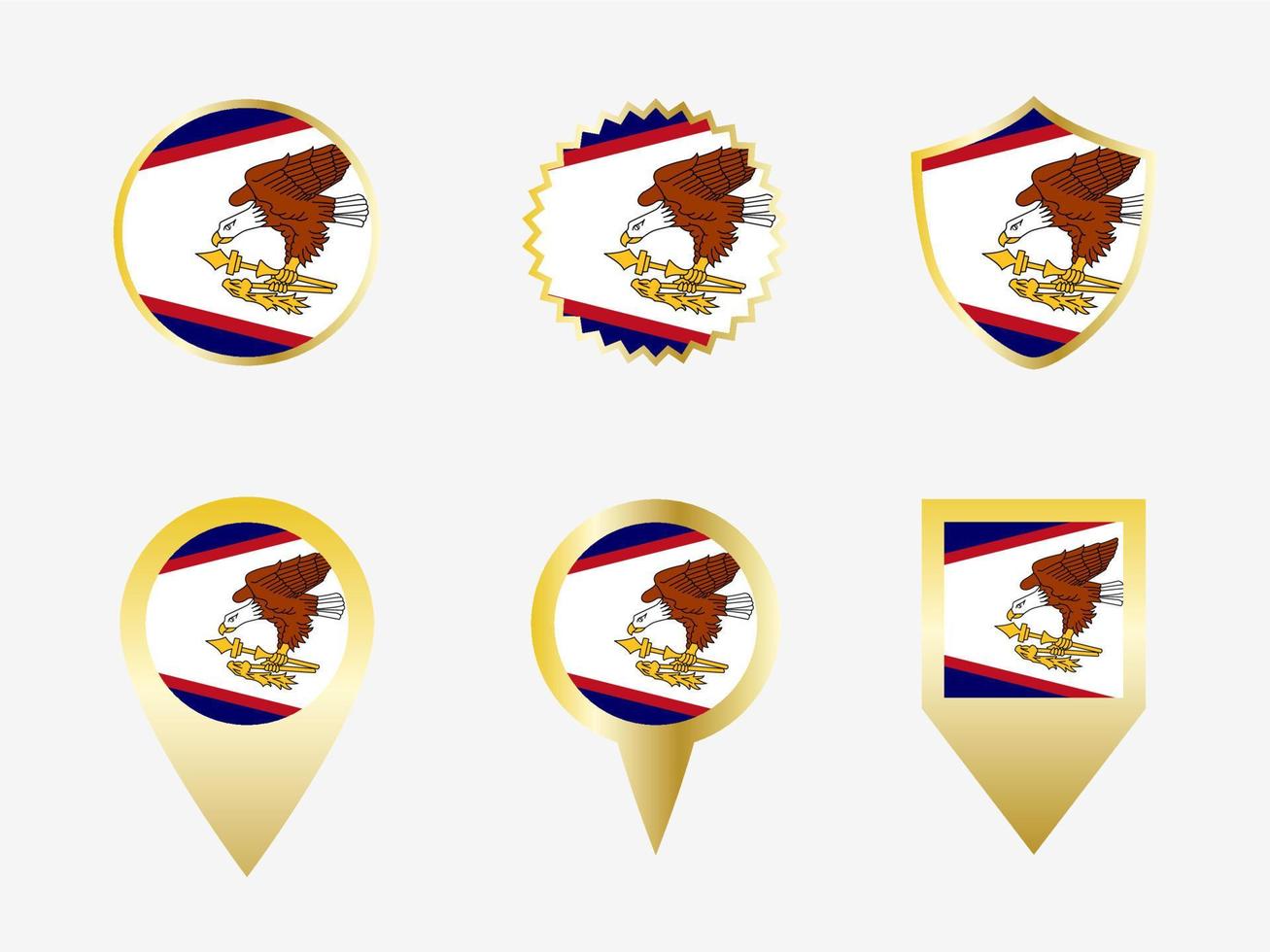 Vector flag set of American Samoa