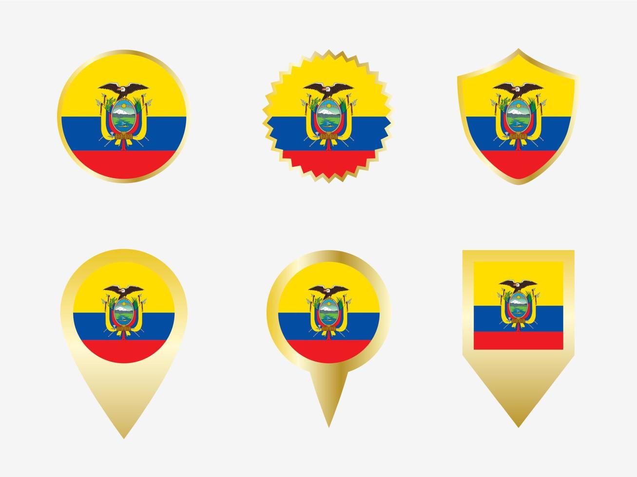 Vector flag set of Ecuador