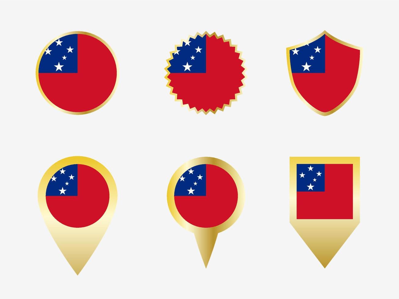 Vector flag set of Samoa