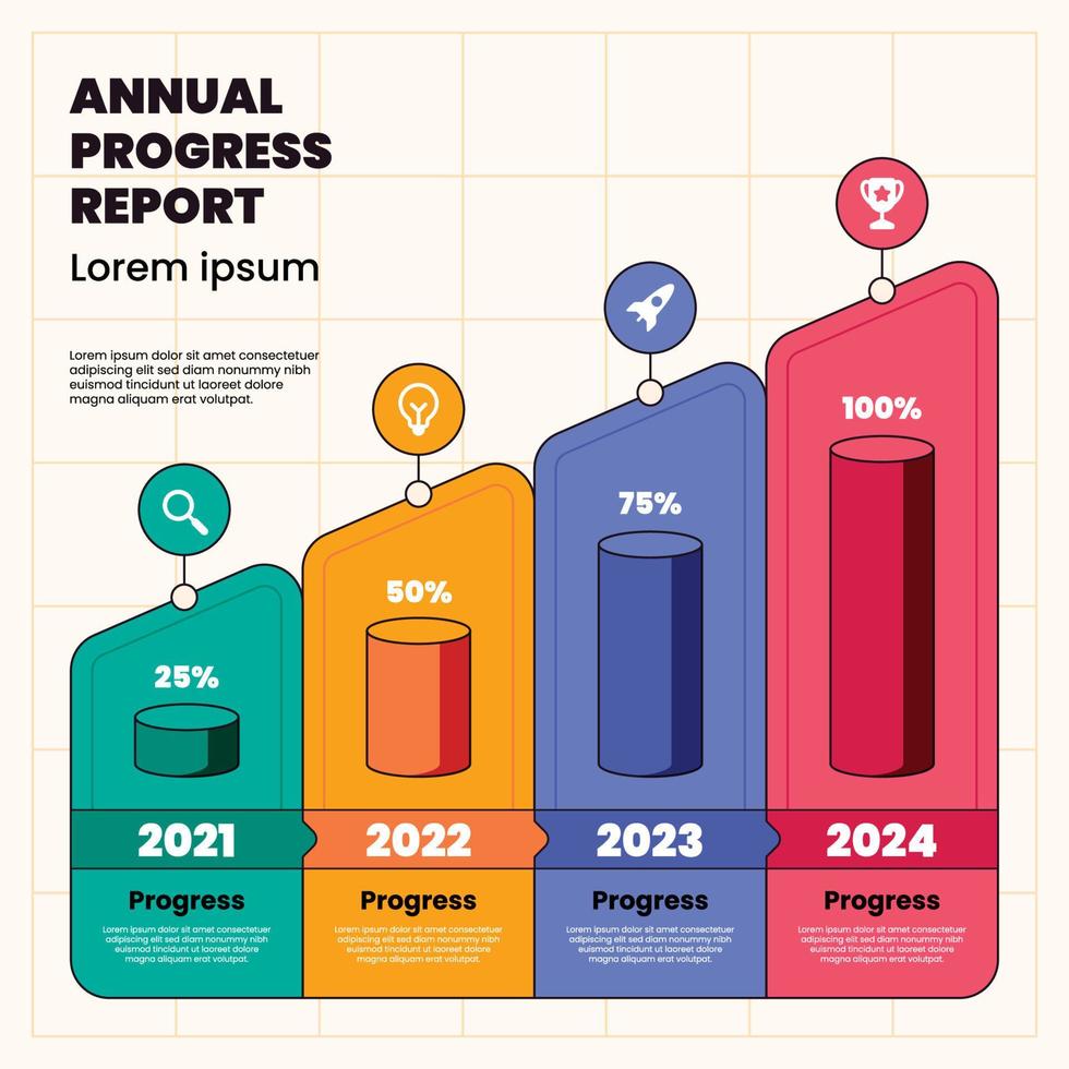 Annual Progress Infographic vector