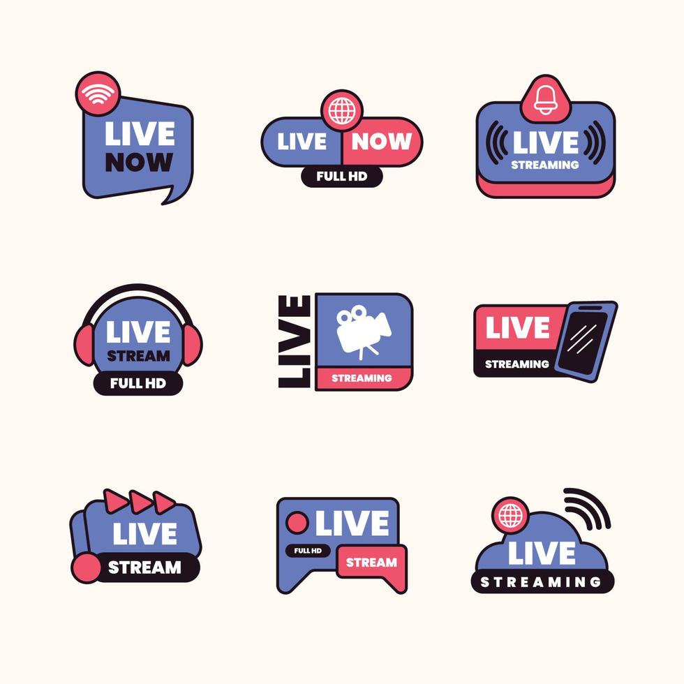 Live Streaming Badges vector