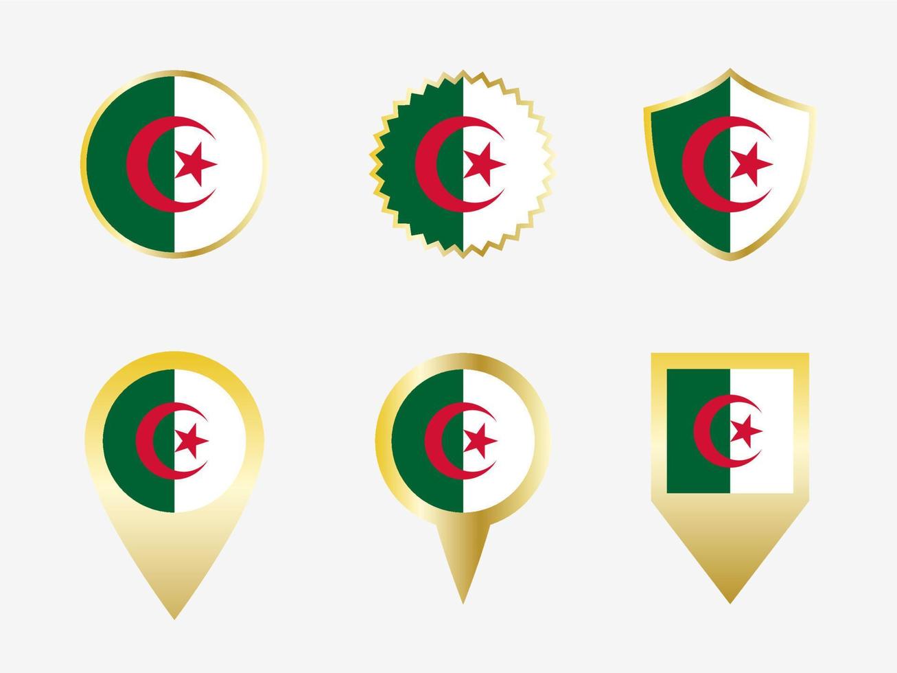 Vector flag set of Algeria.