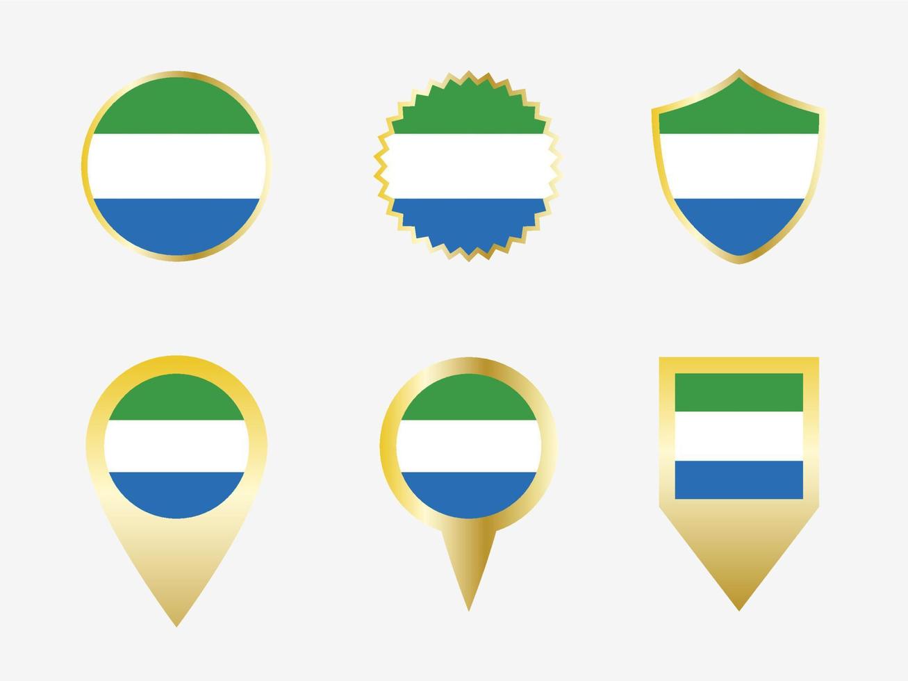 Vector flag set of Sierra leone