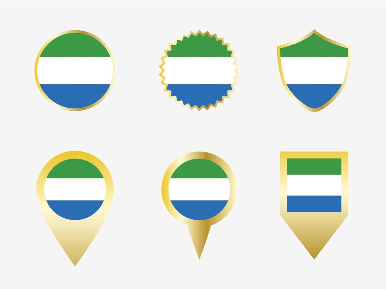 Vector flag set of Sierra leone