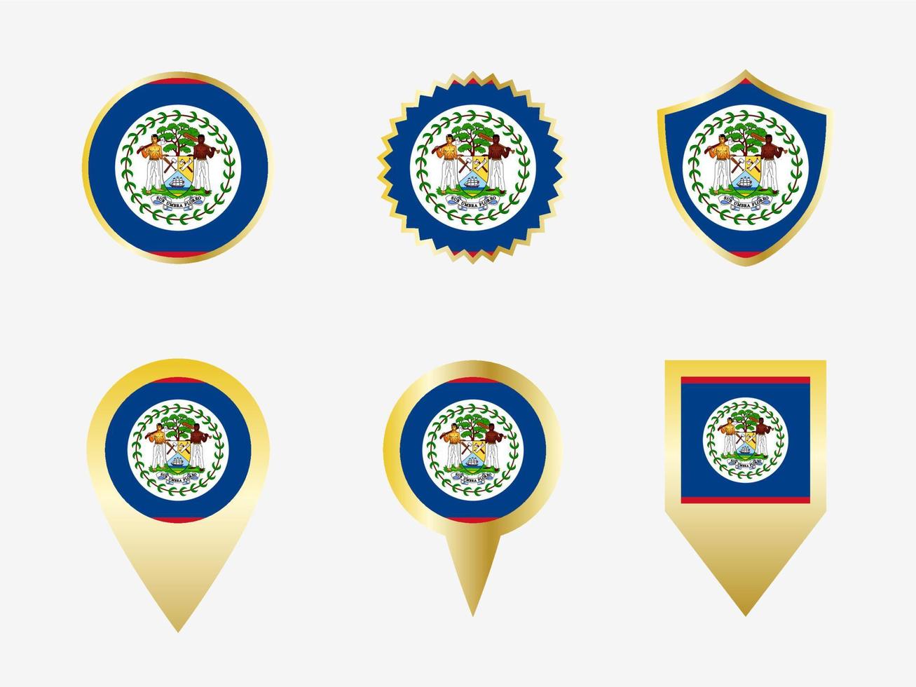 Vector flag set of Belize